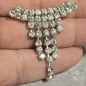 Elegant Silver Crystal Brooch